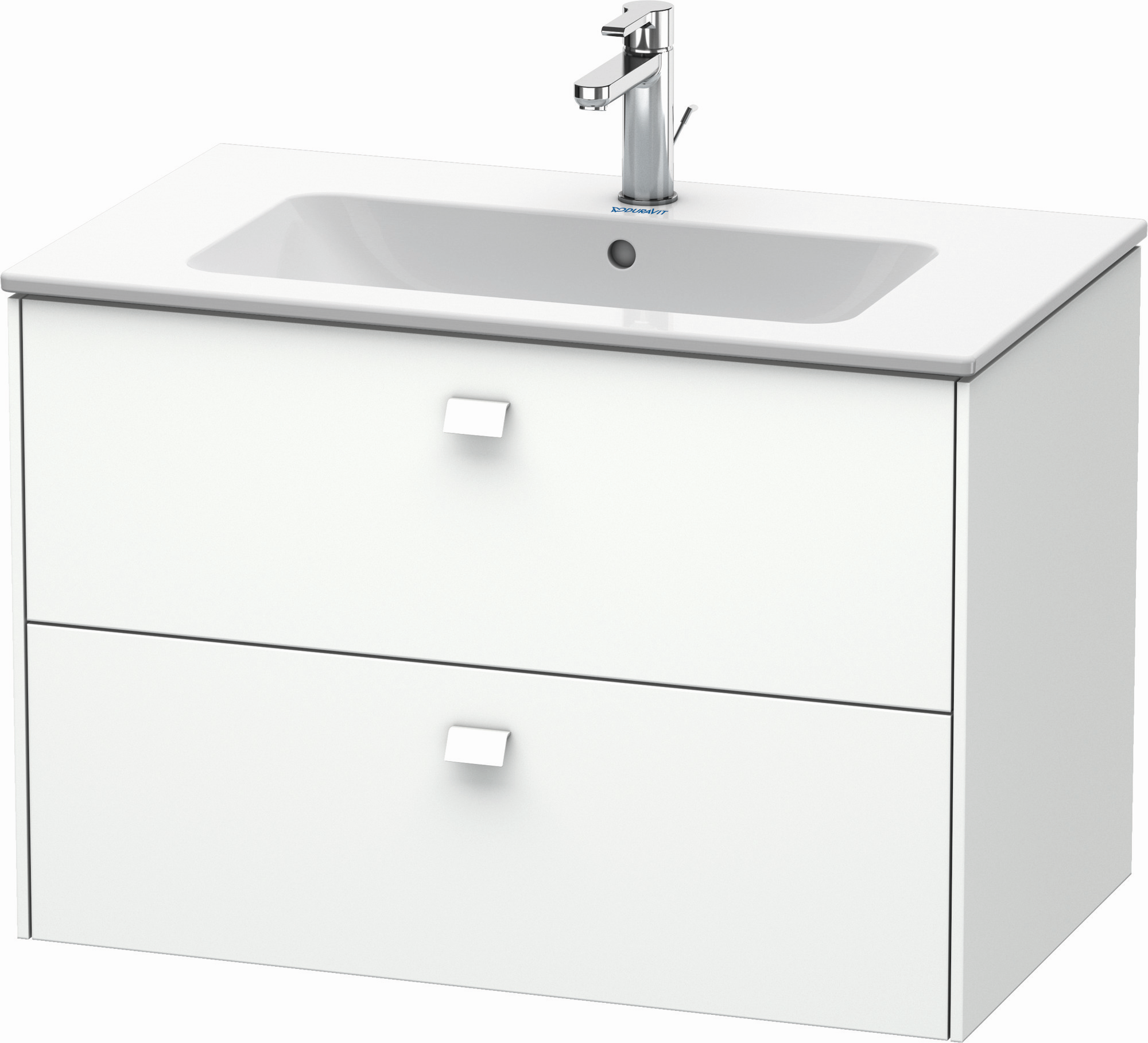 Duravit Waschtisch-Unterschrank Brioso 82 x 47,9 cm, weiß matt, 2 Schubkästen, wandhängend