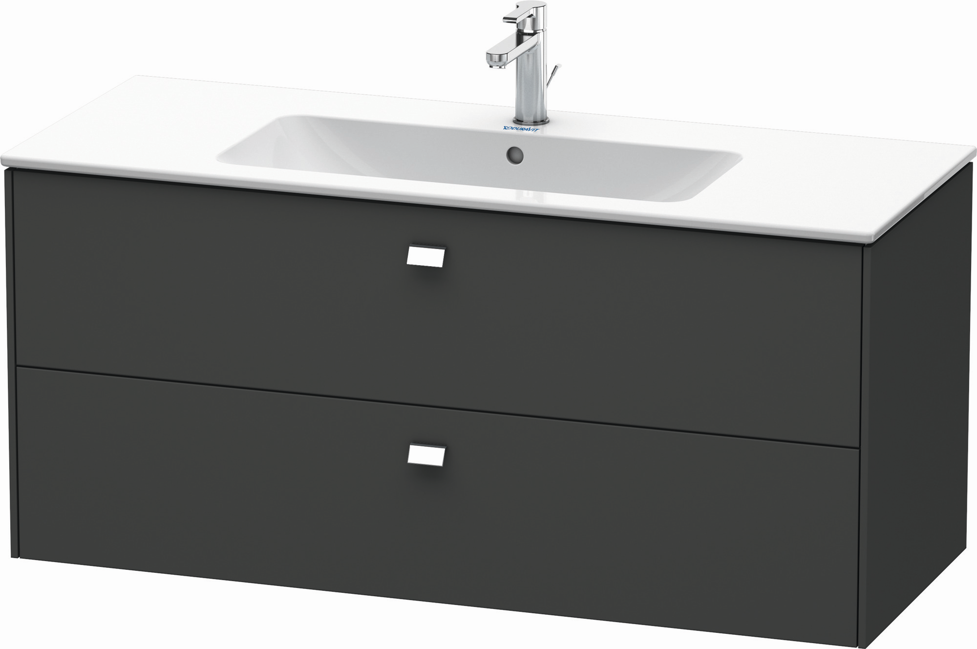 Duravit Waschtisch-Unterschrank Brioso 122 x 47,9 cm, chrom/Graphit matt, 2 Schubkästen, wandhängend