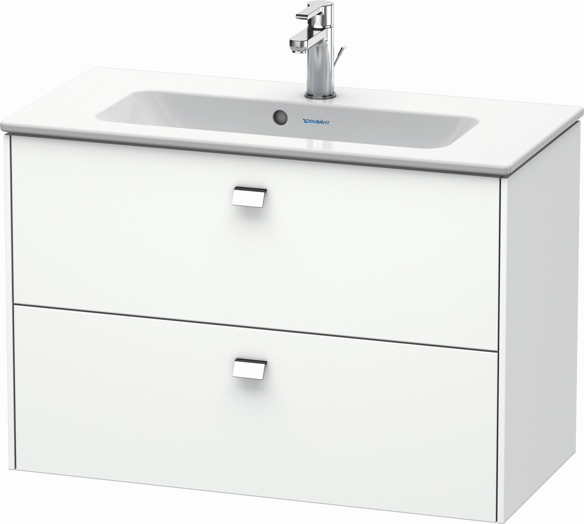 Duravit Waschtisch-Unterschrank Brioso Compact 82 x 38,9 cm, chrom/weiß matt, 2 Schubkästen, wandhängend