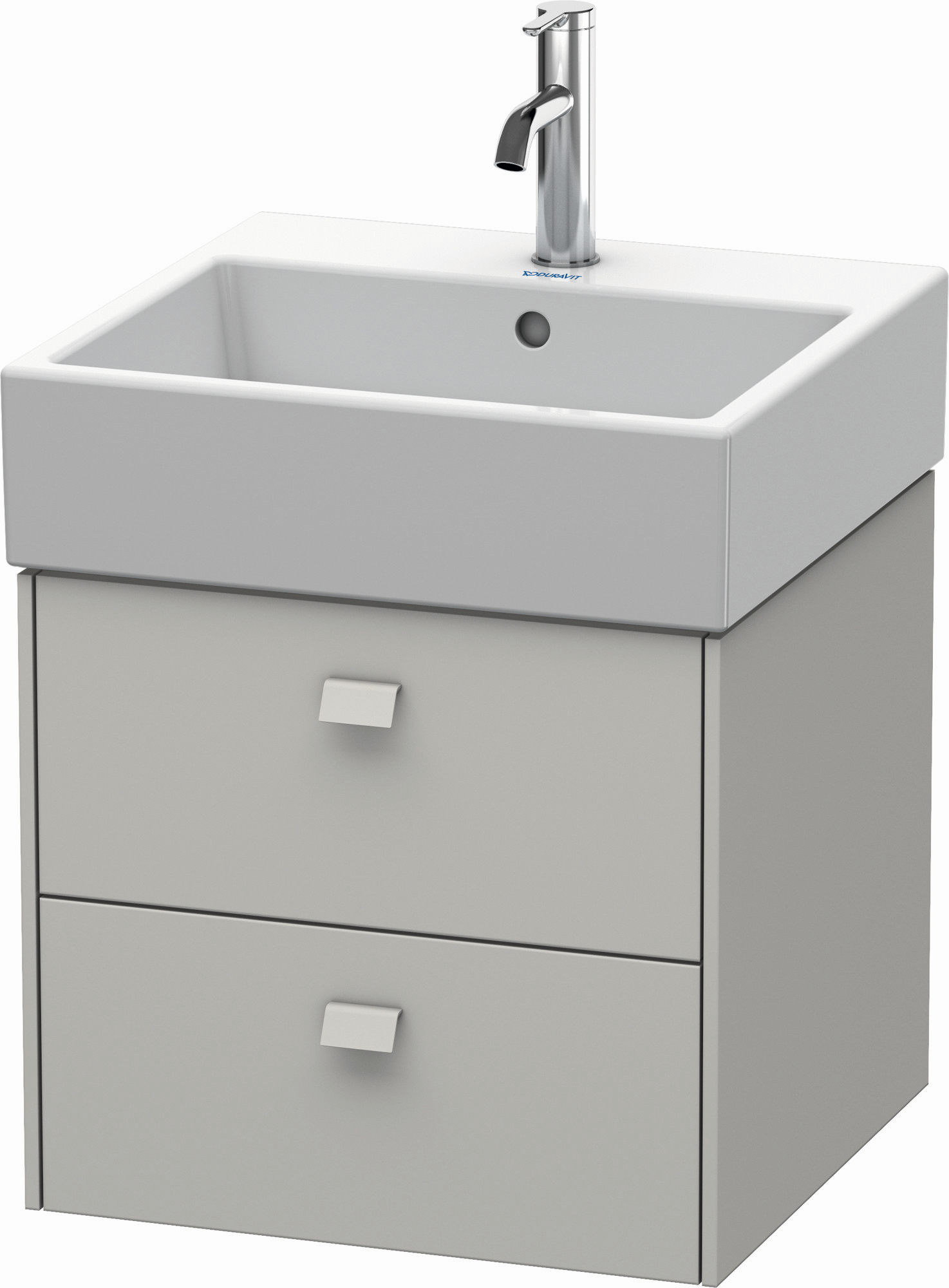 Duravit Waschtisch-Unterschrank Brioso 48,4 x 45,9 cm, Betongrau matt, 2 Schubkästen, wandhängend