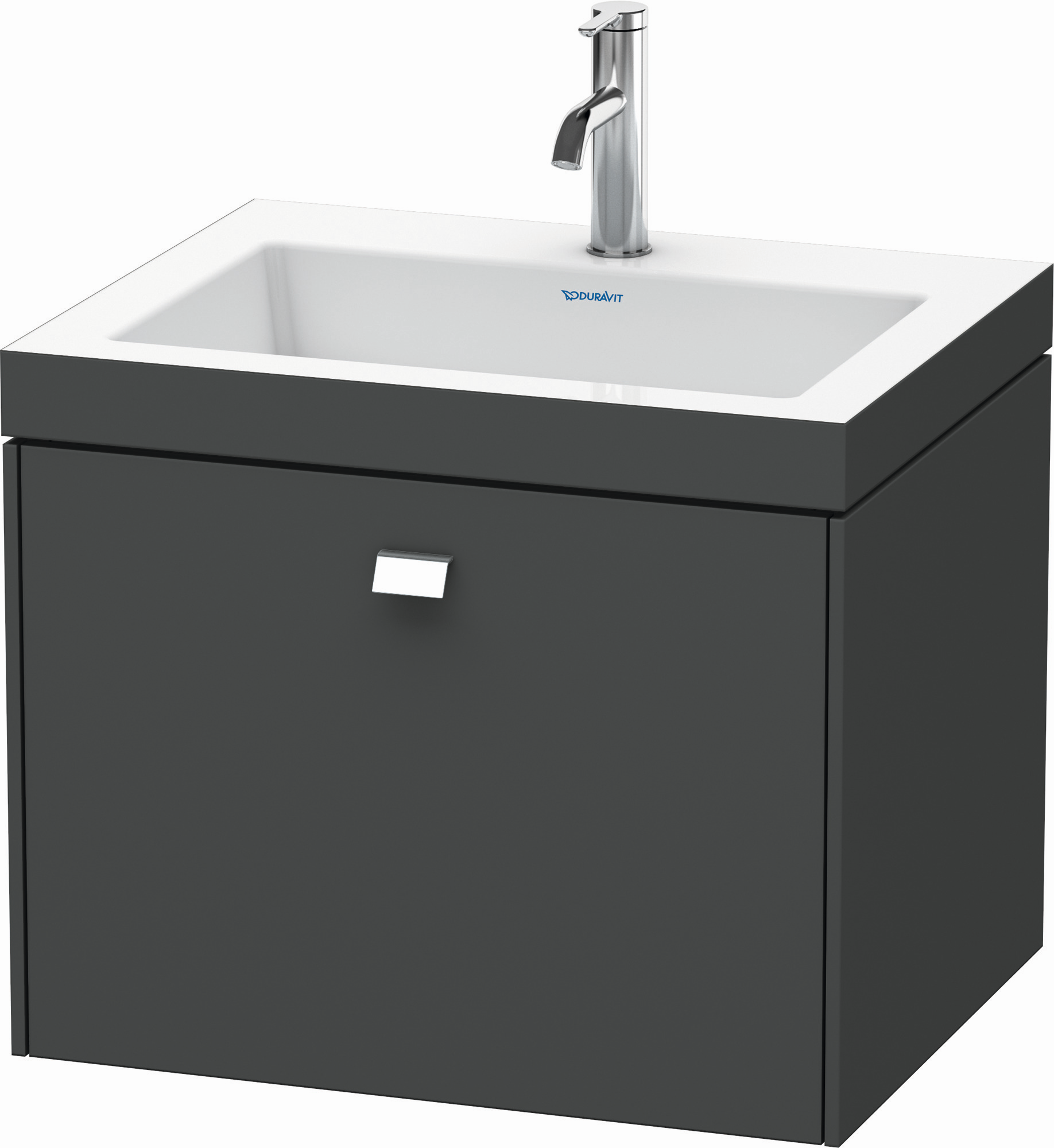 Duravit Waschtischunterschrankset Brioso 60 x 48 cm, Basalt matt, ohne Hahnloch