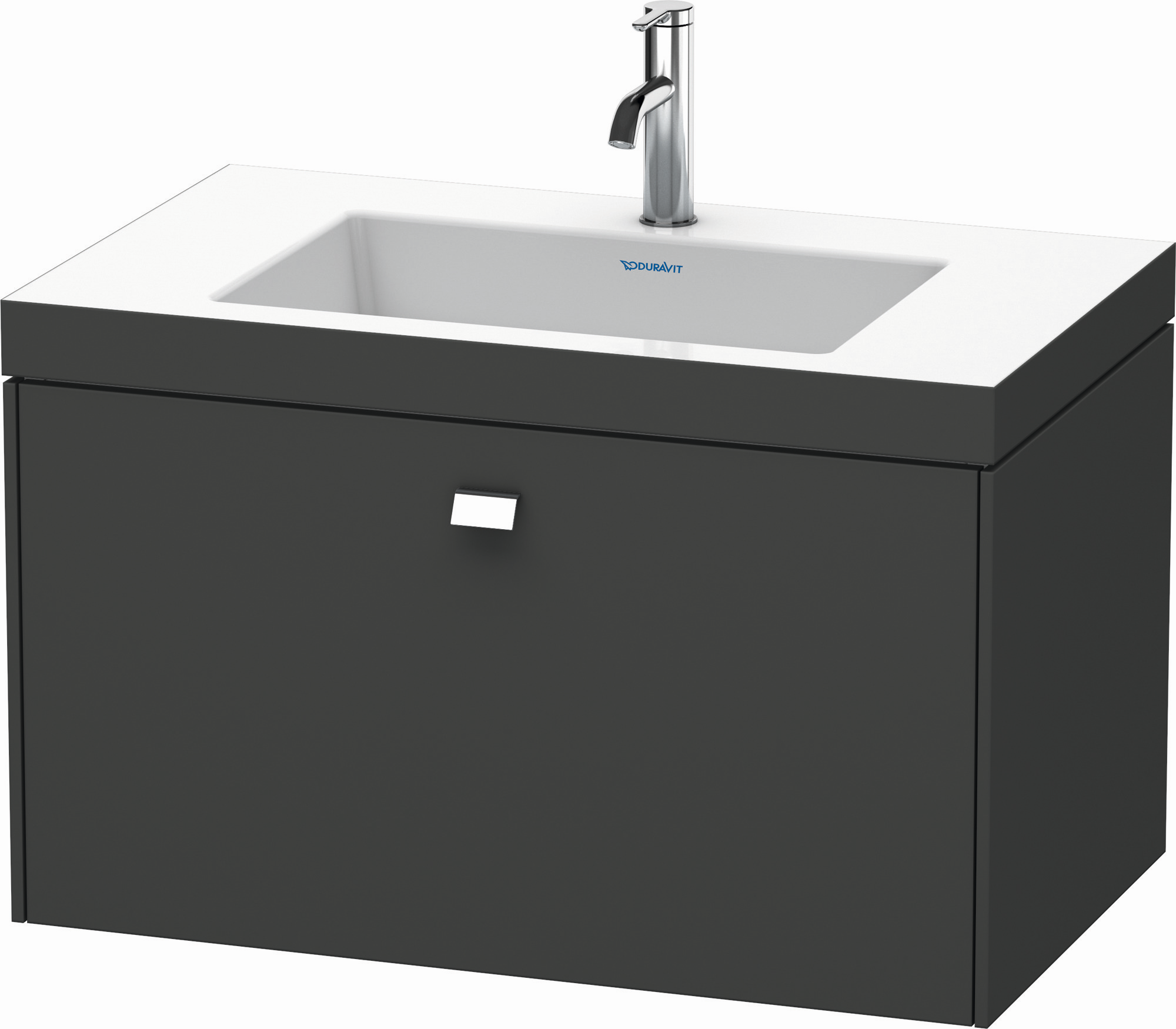 Duravit Waschtischunterschrankset Brioso 80 x 48 cm, Betongrau matt, ohne Hahnloch