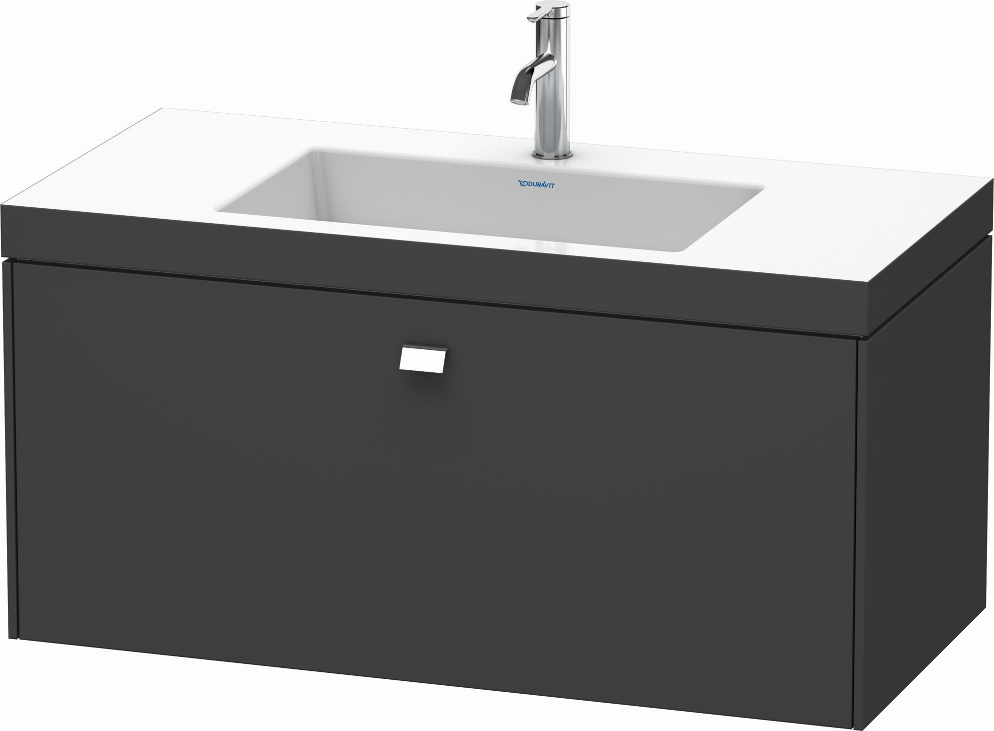 Duravit Waschtischunterschrankset Brioso 100 x 48 cm, Basalt matt, ohne Hahnloch