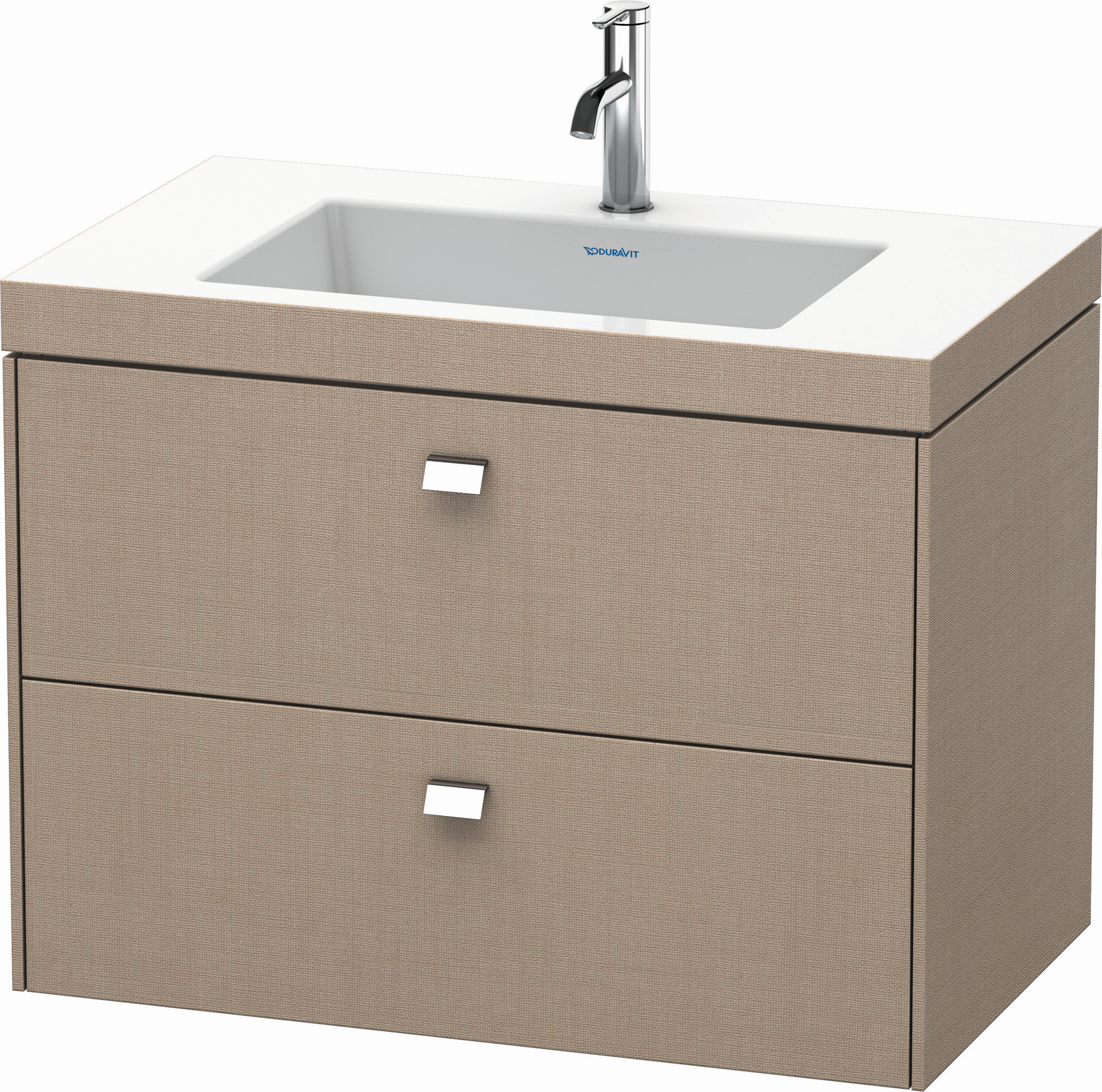 Duravit Waschtischunterschrankset Brioso 80 x 48 cm, chrom/Leinen, 1 Hahnloch