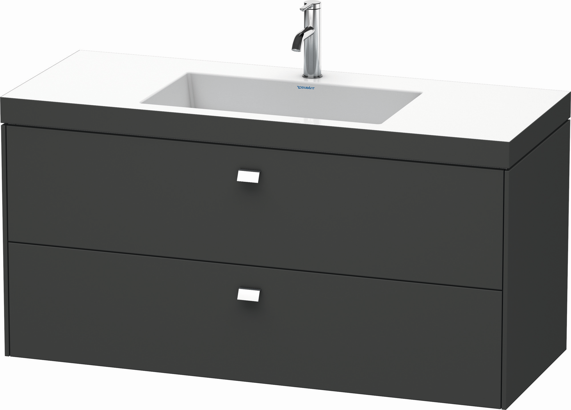 Duravit Waschtischunterschrankset Brioso 120 x 48 cm, chrom/Graphit matt, ohne Hahnloch