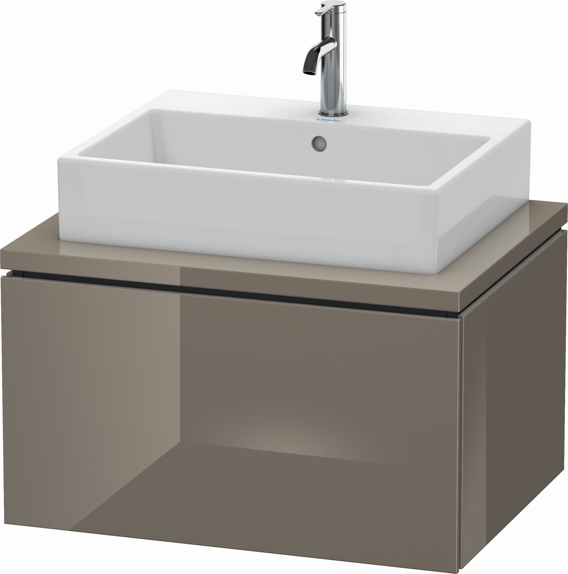 Duravit Waschtisch-Unterschrank L-Cube 72 x 54,7 cm, flannel grey Hochglanz, für Konsole, 1 Auszug