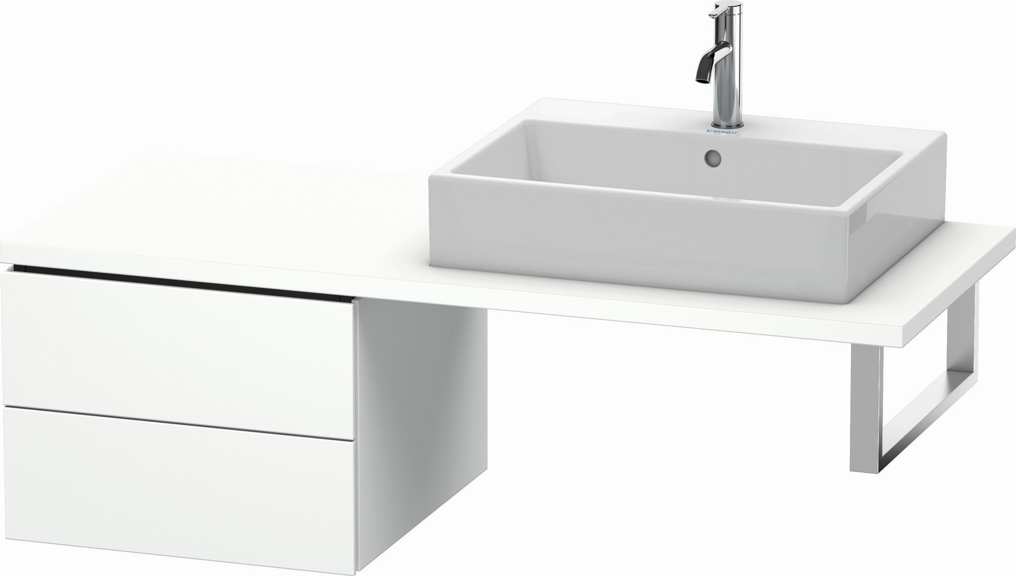 Duravit Unterschrank L-Cube 52 x 54,7 cm, weiß matt, für Konsole, 2 Schubkästen