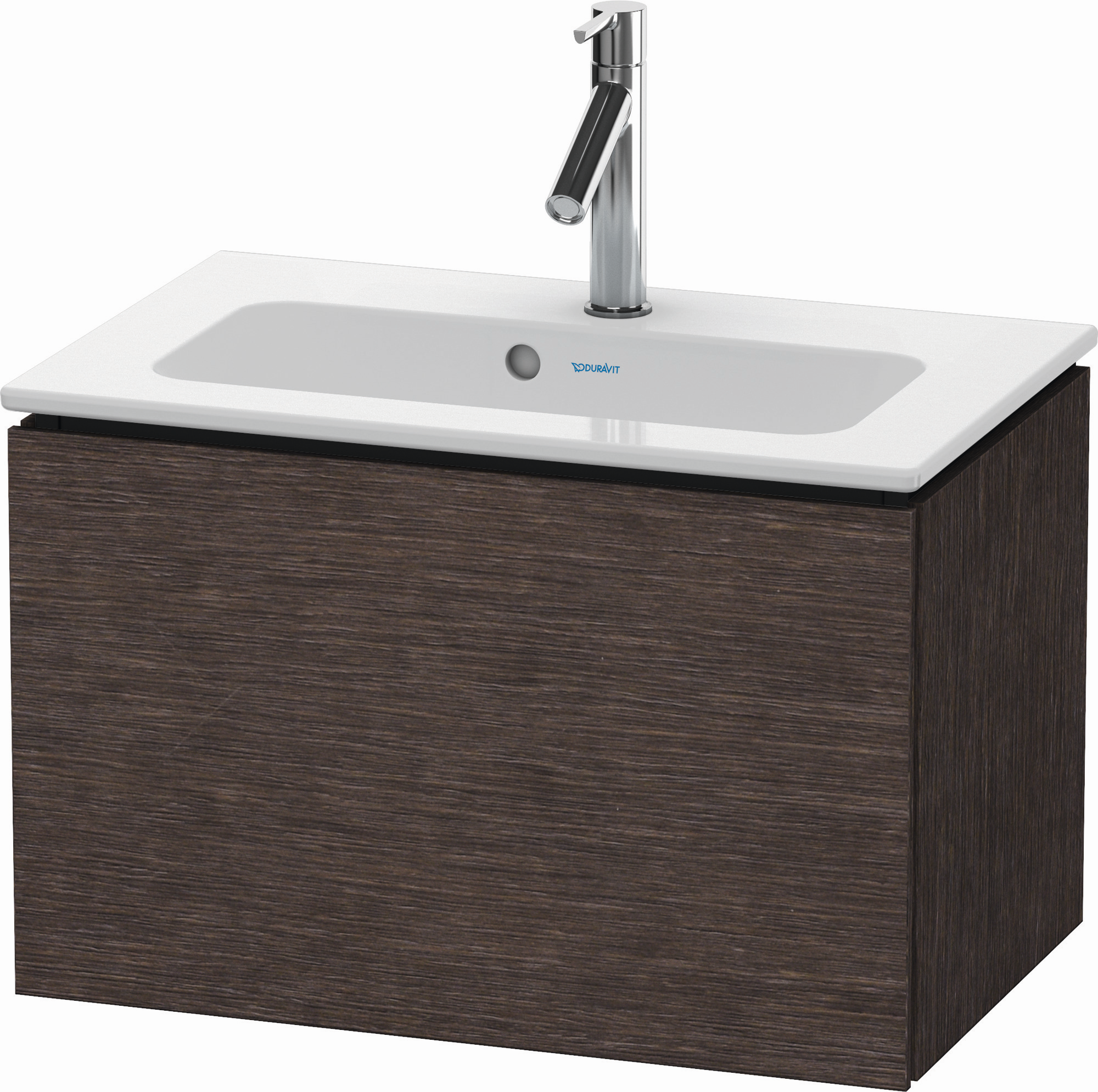 Duravit Waschtisch-Unterschrank Compact L-Cube 62 x 39,1 cm, eiche dunkel gebürstet, 1 Auszug, wandhängend