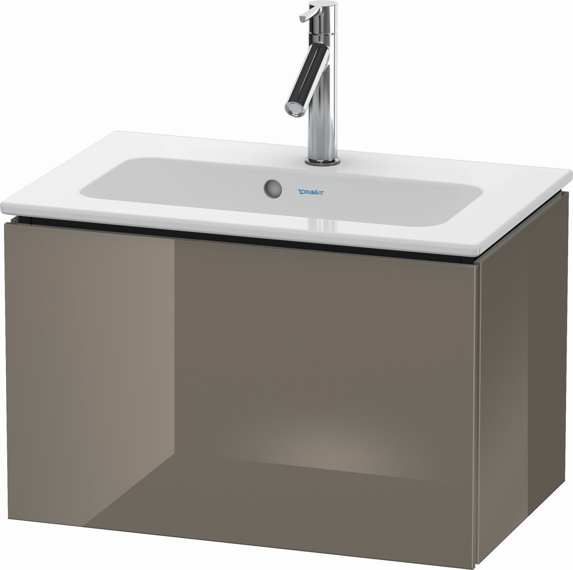 Duravit Waschtisch-Unterschrank Compact L-Cube 62 x 39,1 cm, flannel grey Hochglanz, 1 Auszug, wandhängend