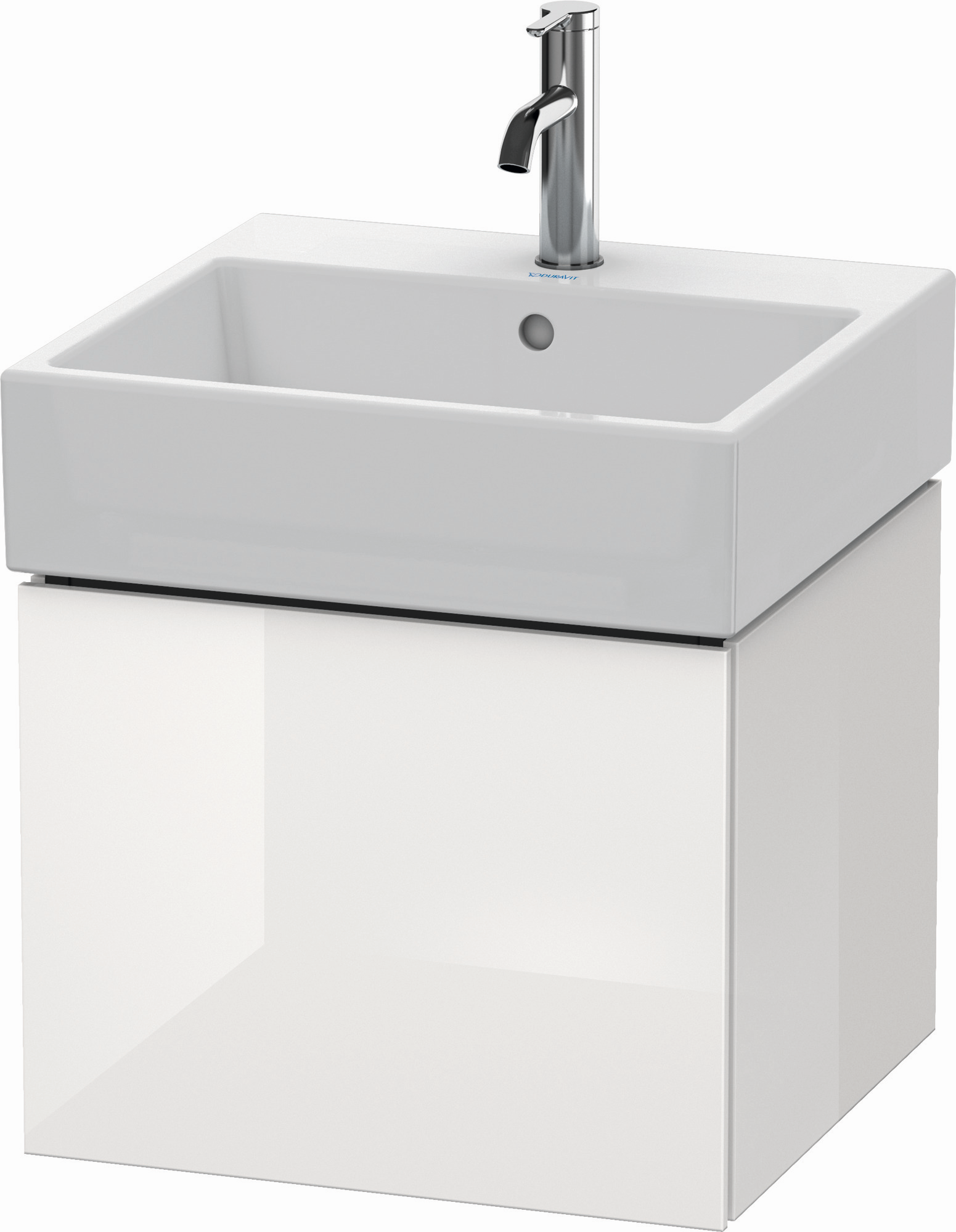 Duravit Waschtisch-Unterschrank L-Cube 48,4 x 45,9 cm, weiß Hochglanz, 1 Auszug, wandhängend