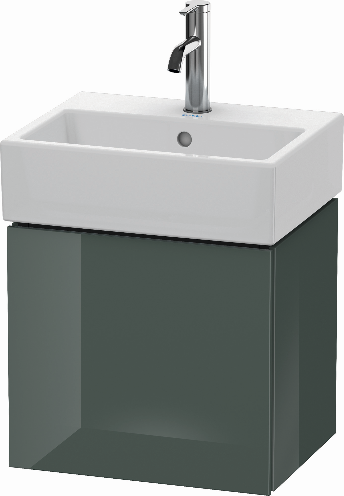 Duravit Waschtisch-Unterschrank L-Cube 43,4x34,1x40cm, wandhängend, Tür links, dolomiti grey Hochglanz