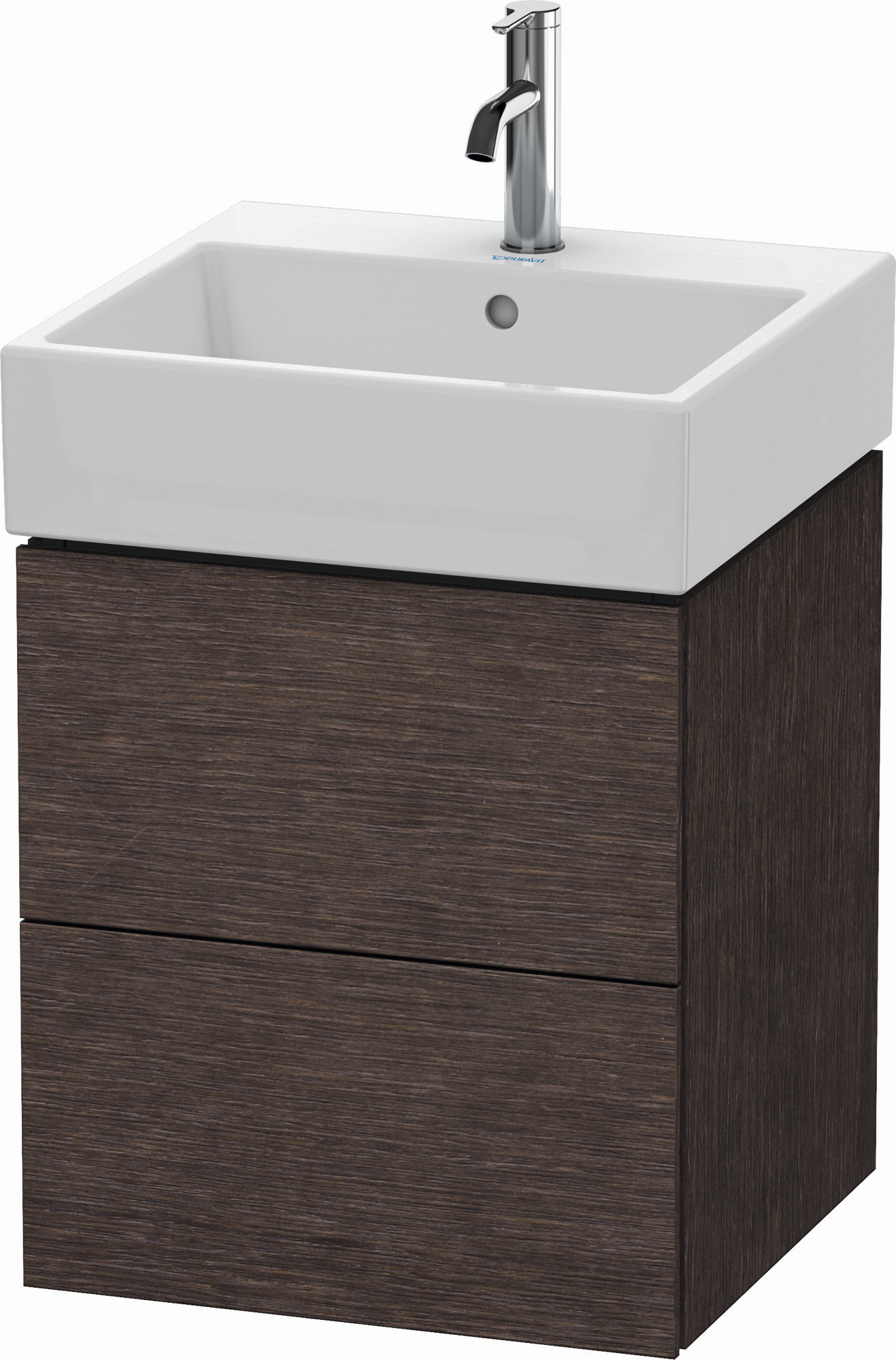 Duravit Waschtisch-Unterschrank L-Cube 48,4 x 45,9 cm, eiche dunkel gebürstet, 2 Schubkästen, wandhängend