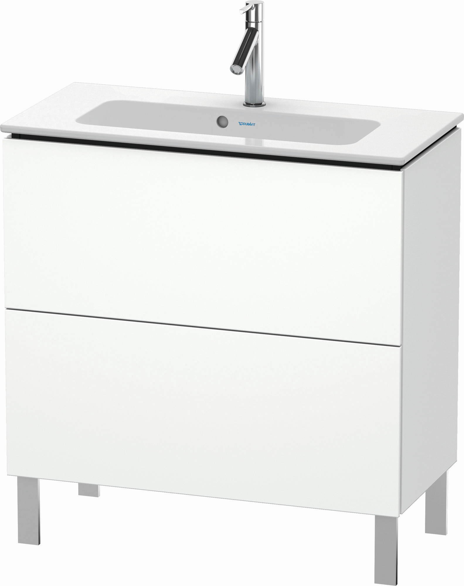 Duravit Waschtisch-Unterschrank Compact L-Cube 82 x 39,1 cm, weiß matt, 2 Auszüge, stehend