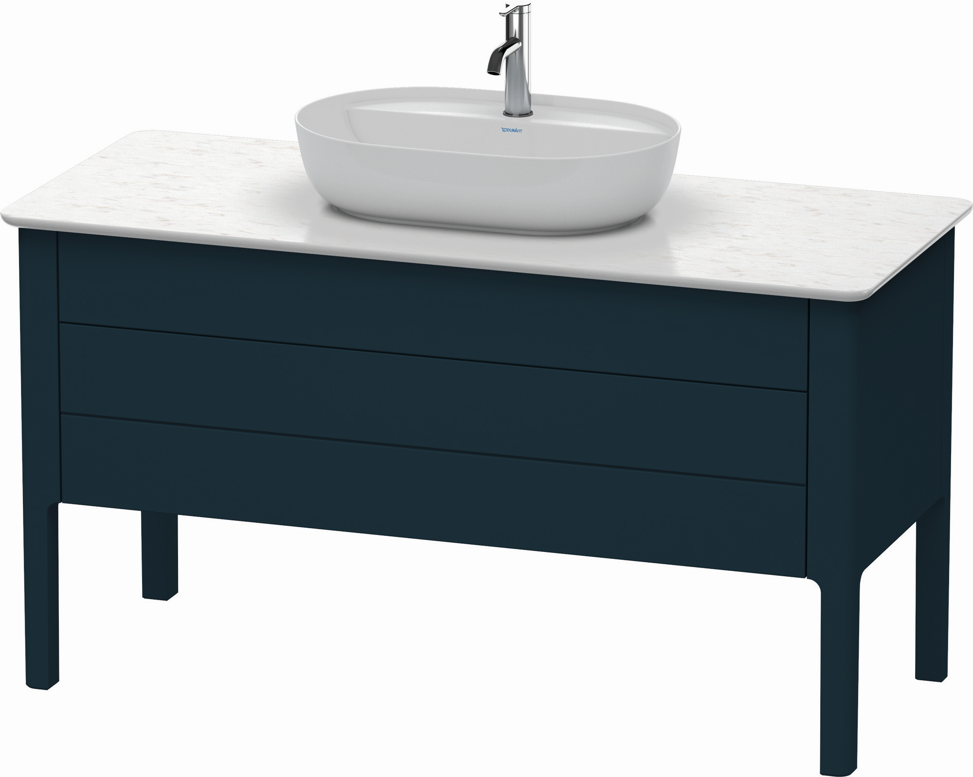 Duravit Waschtisch-Unterschrank Luv 133,8x57x74,3cm, 1 Schubkasten, 1 Auszug, stehend, Nachtblau Seidenmatt