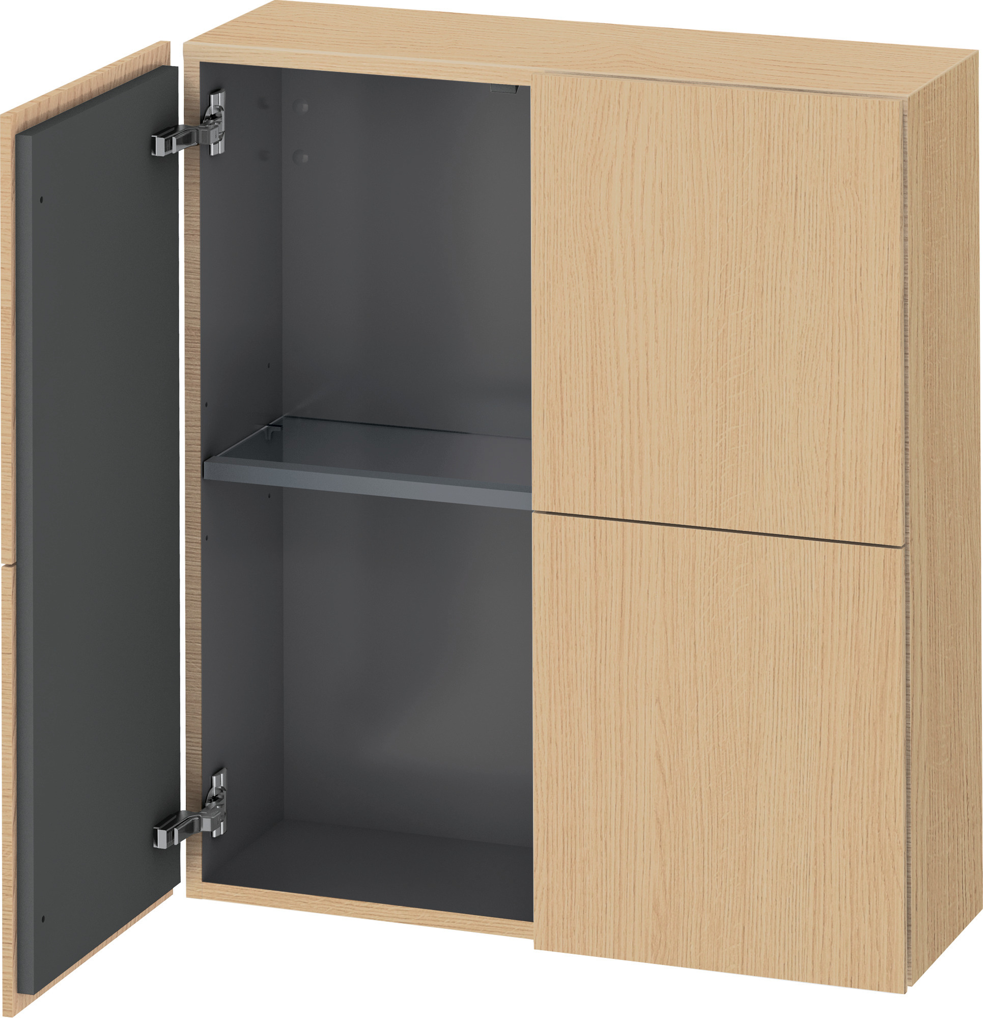 Duravit Halbhochschrank L-Cube 70x24,3x80cm, 2 Türen, eiche natur