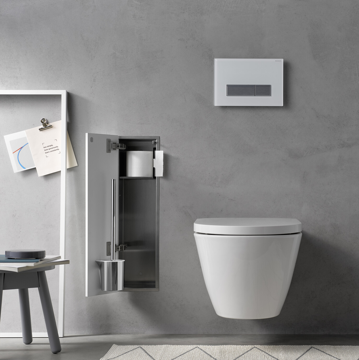 EMCO Unterputz-WC-Modul Asis module pure 170x600mm, Anschlag links, mit Fächern, schwarz matt