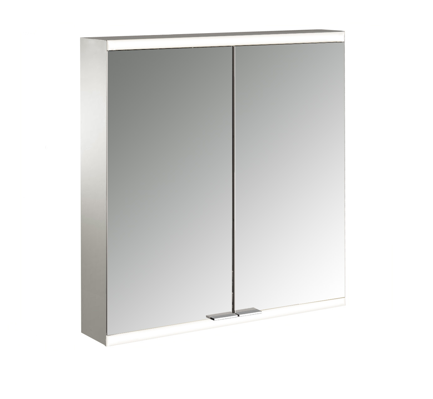 EMCO Aufputz-Lichtspiegelschrank prime 2 Facelift 600x700mm, 2-türig, aluminium/spiegel