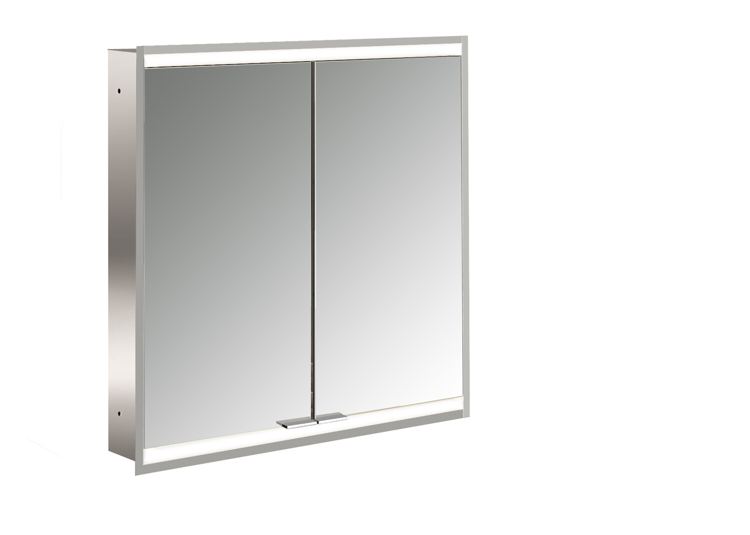 EMCO Unterputz-Lichtspiegelschrank prime 2 Facelift 600x730mm, 2-türig, aluminium/weiss