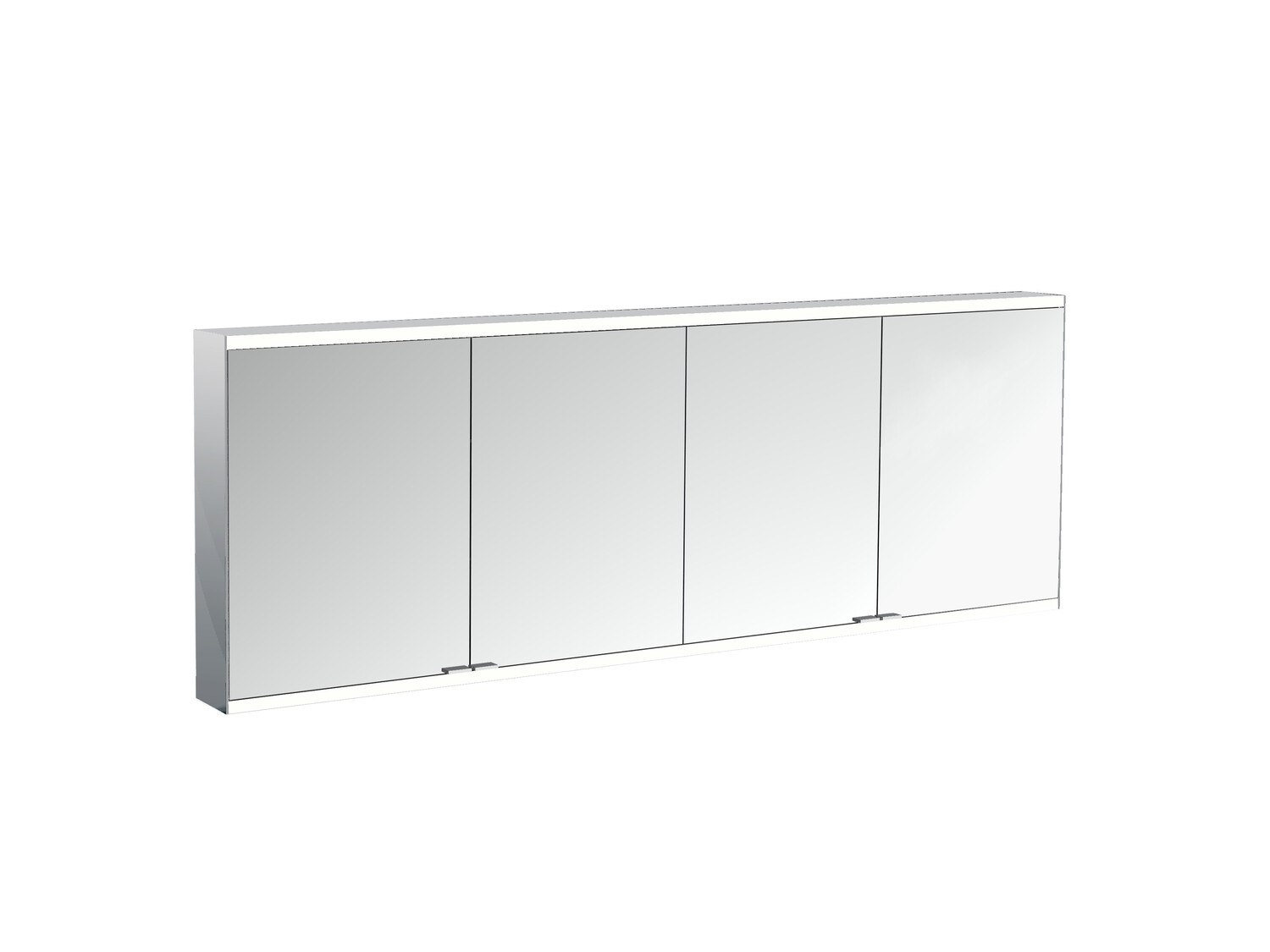 EMCO Aufputz-Lichtspiegelschrank prime 2 Facelift 2000x700mm, 4-türig, aluminium/spiegel