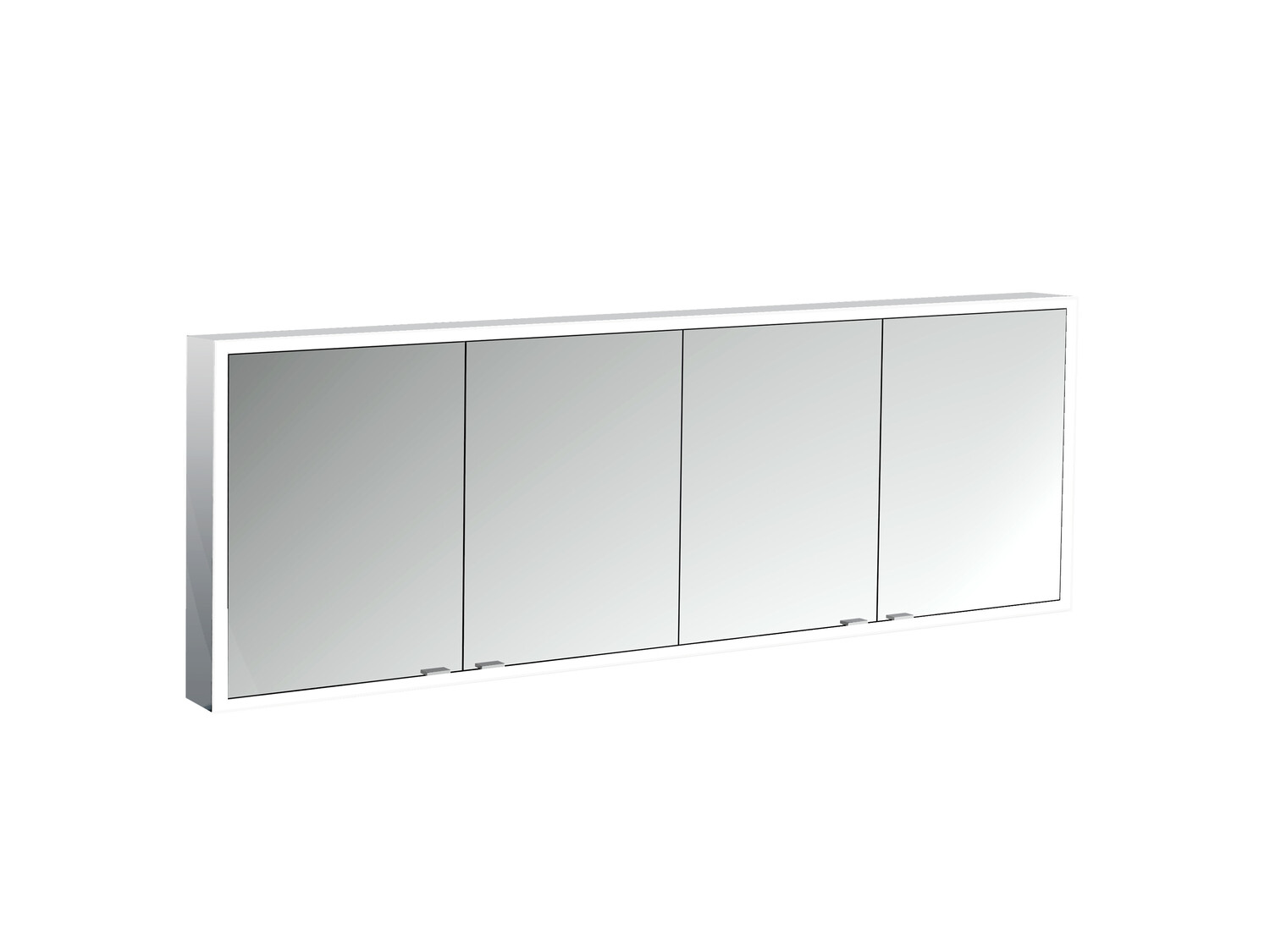 EMCO Aufputz-Lichtspiegelschrank prime Facelift 2000x730mm, 4-türig, aluminium/weiss