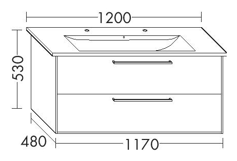 Burgbad Osera Waschtisch-Unterschrank 117x53x48cm, 1 Schublade/1 Auszug, Schilf Hochglanz