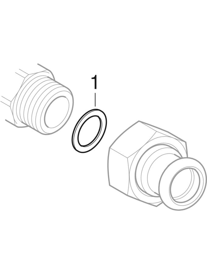 Geberit Gas-Übergangsverschraubung Mapress Ø 35 mm x R 1 1/4, mit Aussengewinde, Edelstahl