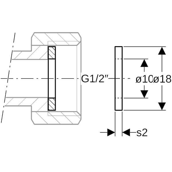 Geberit Flachdichtung Mapress Ø 10 mm, G 1/2, schwarz, EPDM