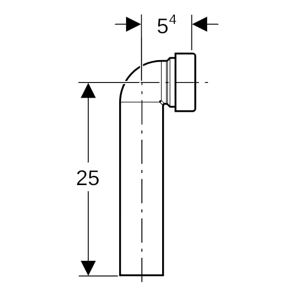 Geberit Anschlussbogen 40 mm, mit O-Ring