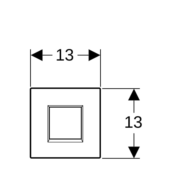 GE Typ 20 (ex Typ 30) Abdeckpl. für UR-Strg. IR, Square, hgl.verchr.