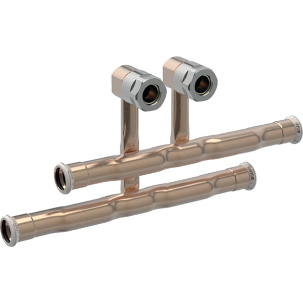 Geberit Anschluss-T-Stück Mapress Ø 15 x 15 mm, für Vor-/Rücklauf, mit Anschlussverschraubung, Kupfer