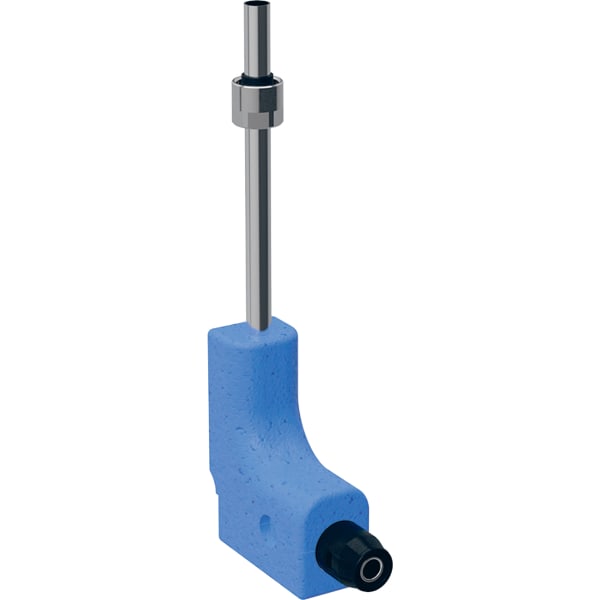 Geberit Metallrohr-Anschlussbogen PushFit Ø 20 mm, 90Grad, mit Anschlussverschraubung zu Eurokonus, Messig/Kupfer