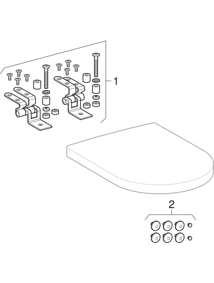 Geberit WC-Sitz Courrèges pergamon, mit Deckel, Scharniere verchromt