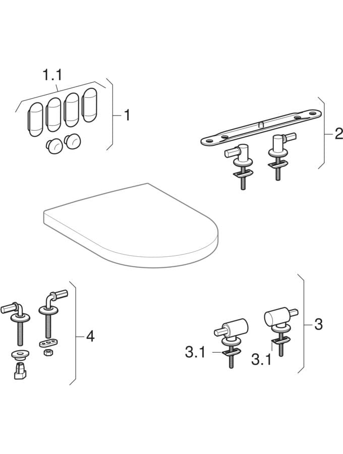 Geberit WC-Sitz iCon Scharniere Edelstahl, weiß