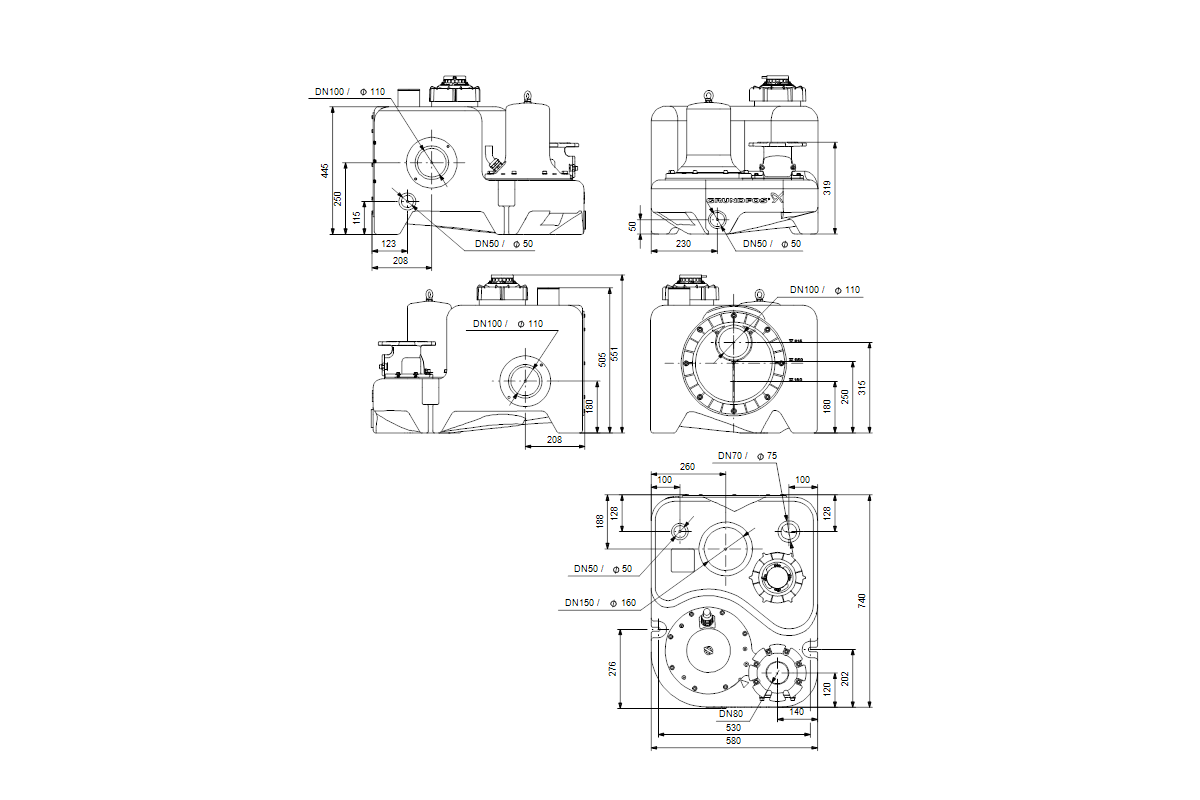 Grundfos Hebeanlage Multilift M 38.3.2, 3.8 kW, 3x 400 V