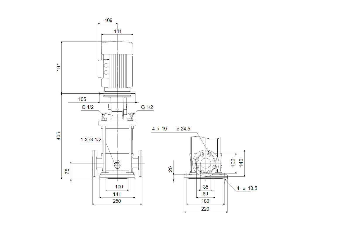 GRUNDFOS Vertikale Kreiselpumpe CRN3-9 A-FGJ-A-E-HQQE 3x230/400 50HZ