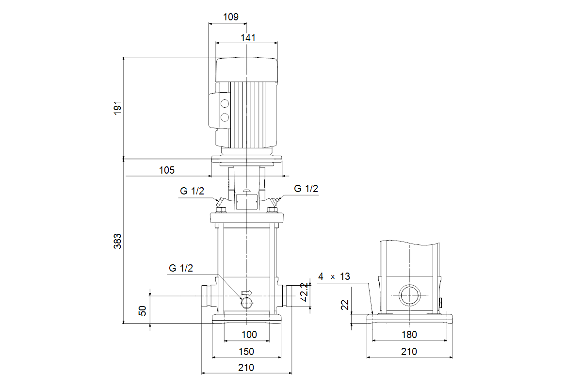 Grundfos Vertikale Kreiselpumpe CRN3-5 A-P-A-V-HQQV 3x230/400 50HZ