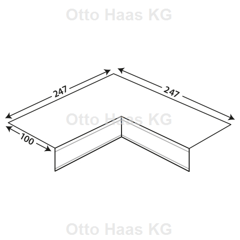 HAAS Multifunktionsecke OHA 247 x 247 x 0,8 mm, für OHA-Easy-2-Protectband