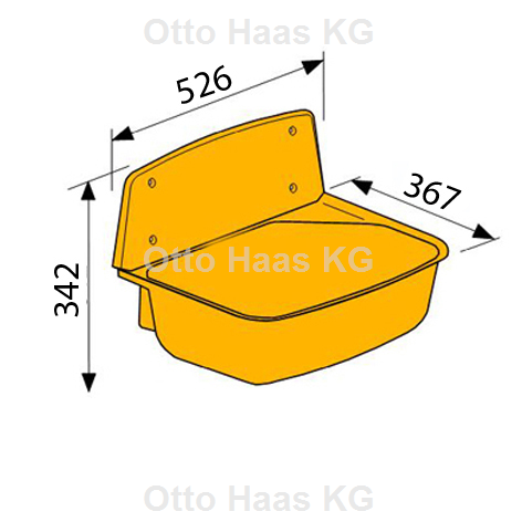 HAAS Ausgussbecken Greta 526 x 342 x 367 mm, Universal, Polypropylen, grau