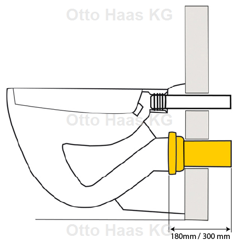 HAAS PE-Wand-WC-Anschlussstutzen DN 90/110, 300 mm, verschweißbar, mit Gummispüldichtung, schwarz