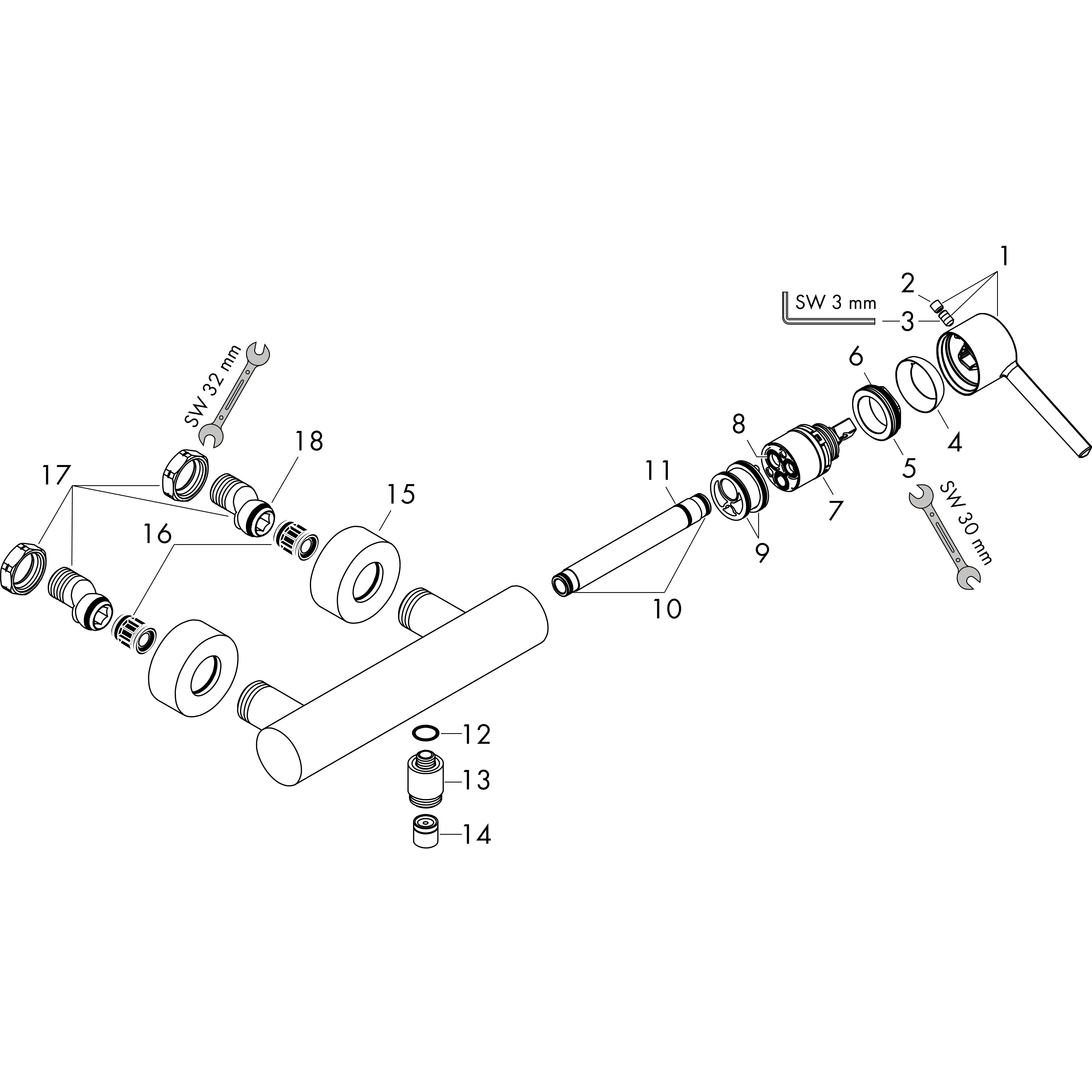 hansgrohe Brause-Einhebelmischer Axor Starck AP, mit Hebelgriff, 1 Verbraucher, chrom