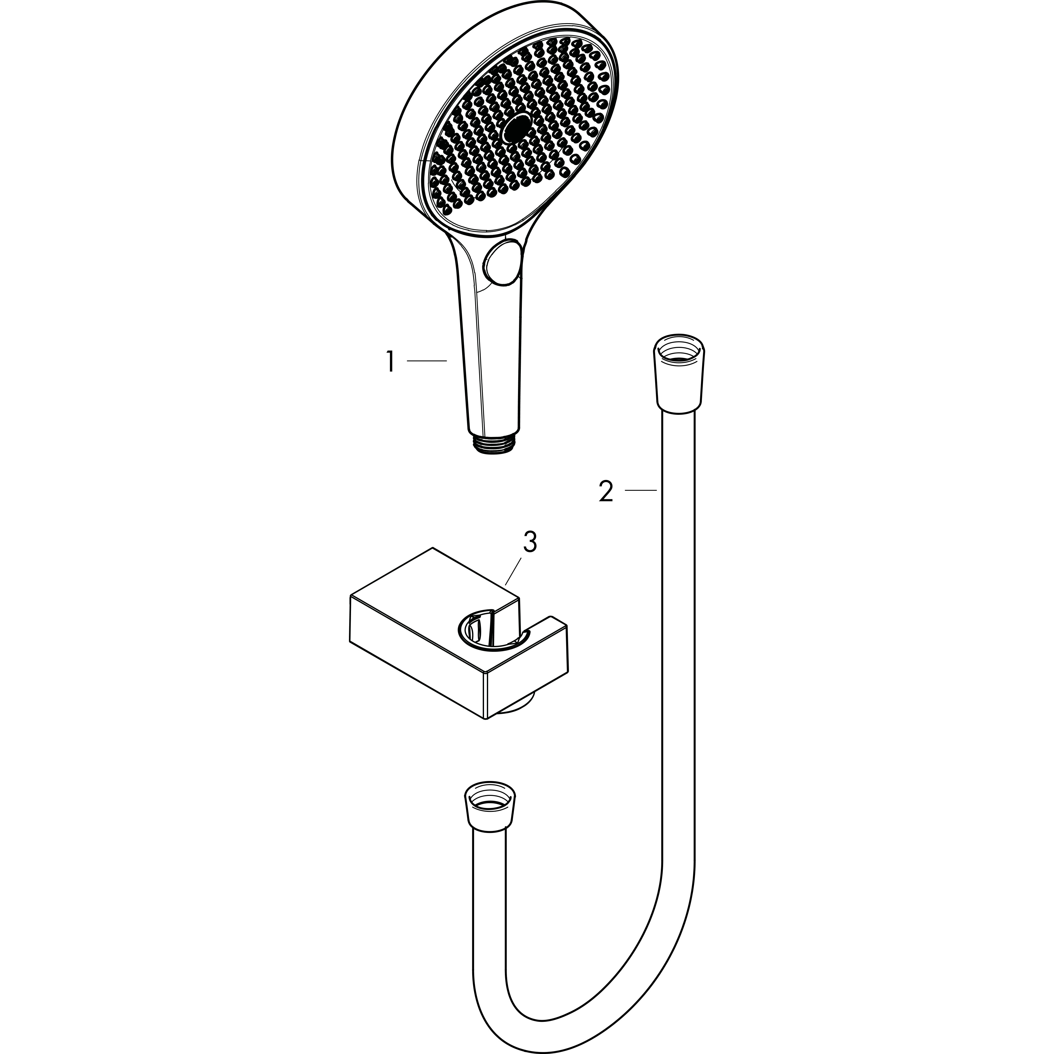 hansgrohe Brausehalterset Rainfinity 130 130mm Brausekopf, 3jet, 1250 mm Brauseschlauch, mattweiß