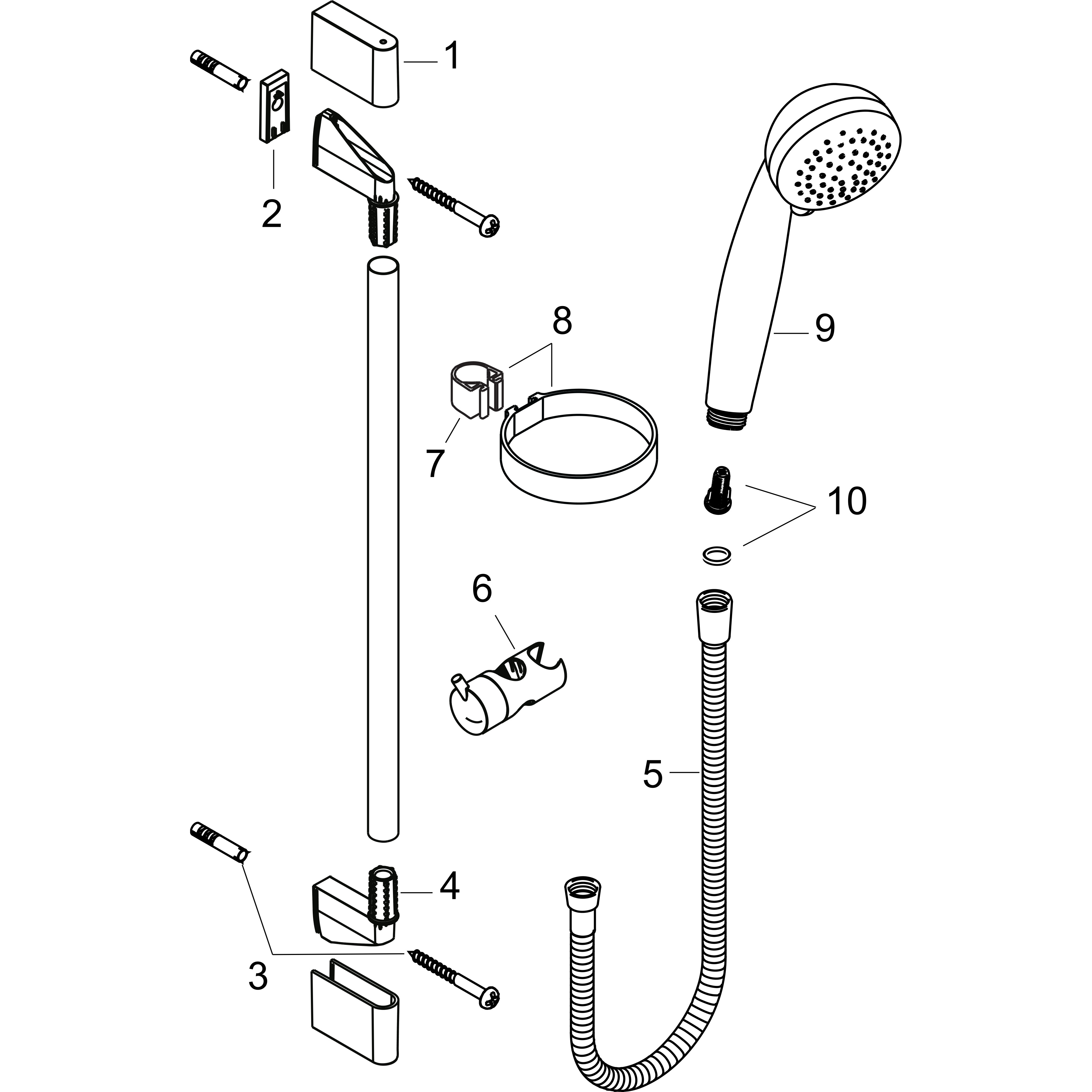 hansgrohe Brause-Set Crometta 85 Vario 959 mm Brausestange, chrom