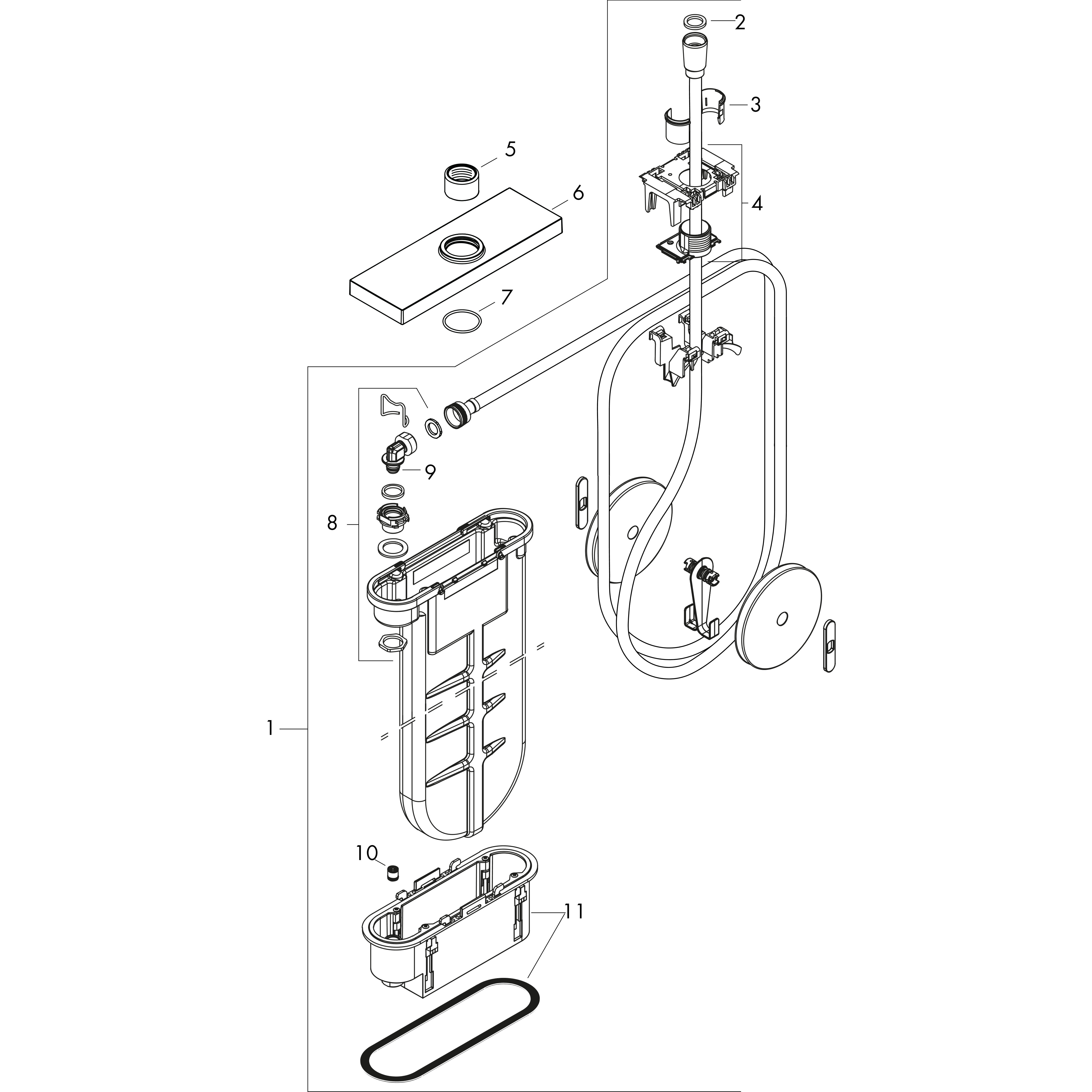 hansgrohe Wannenrandset sBox eckig, für Wannen- oder Fliesenrandmontage, chrom