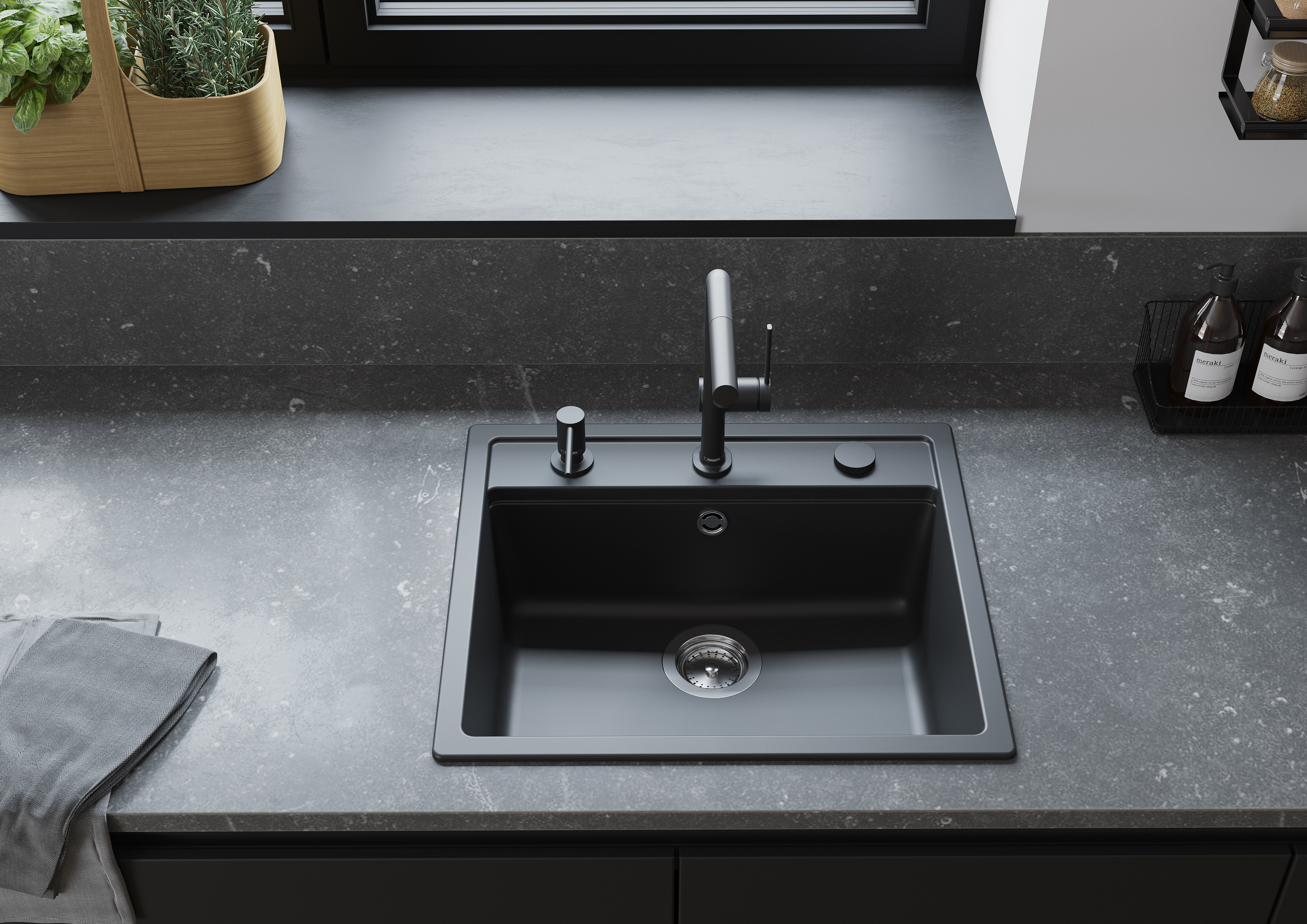 hansgrohe Spülmittelspender A41 Einbauversion, mattschwarz