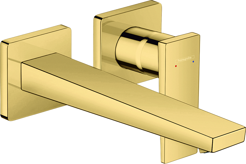 hansgrohe Fertigmontageset Metropol UP-Waschtisch-Einhebelmischer, mit Hebelgriff, Ausladung 225mm, polished gold optic