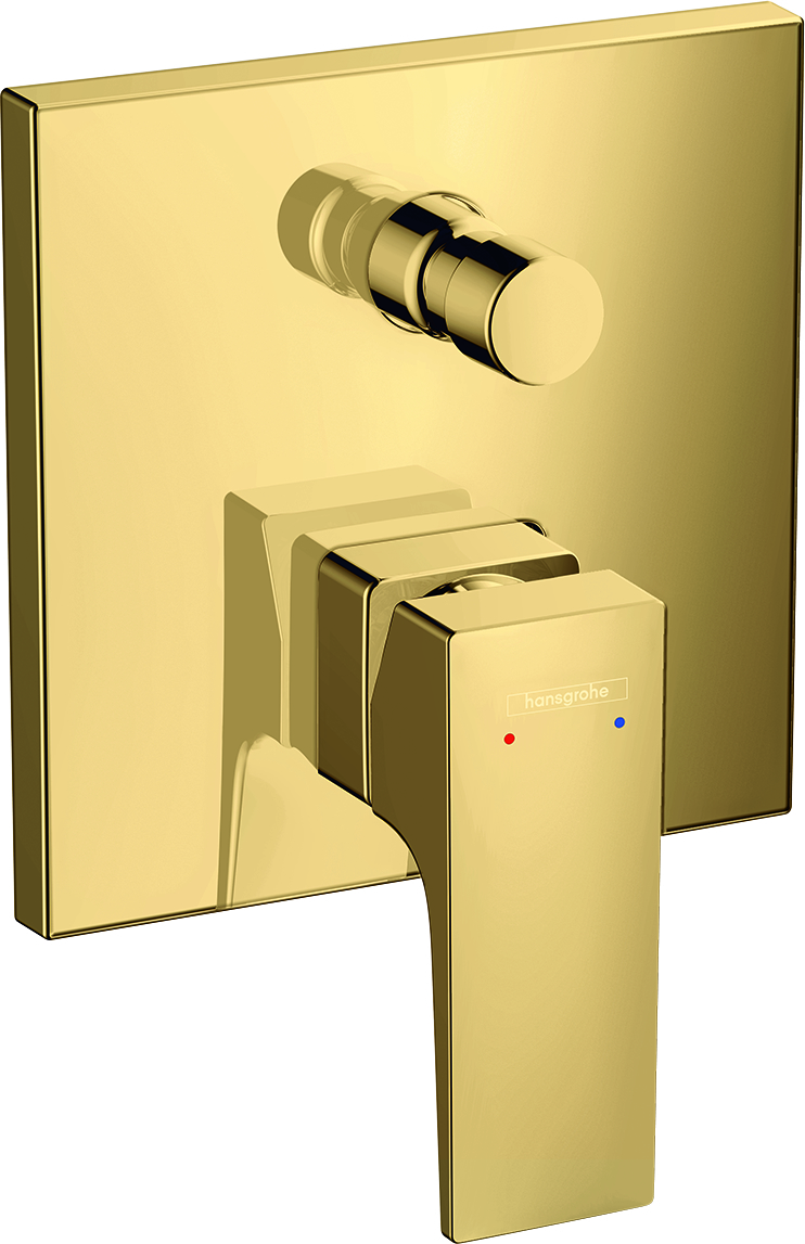 hansgrohe Fertigmontageset Metropol UP-Wannen-Einhebelmischer, mit Hebelgriff, integrierter Sicherheitskombination, polished gold optic
