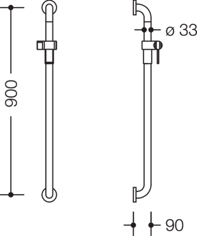 HEWI Brausehalterstange 805 900 mm, anthrazitgrau