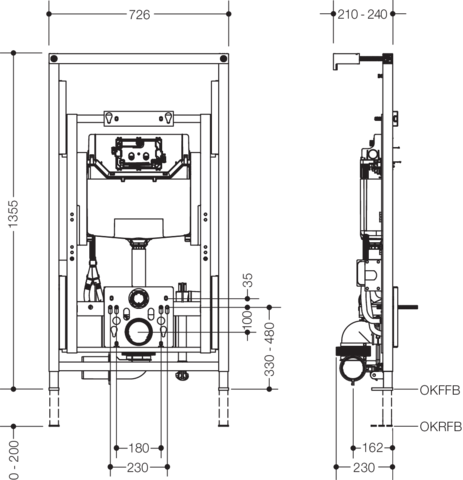 HEWI WC-Modul S 50 für WC V, elektronisch höhenverstellbar, Funkfernbedienung