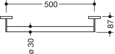 HEWI Haltegriff System 900 Länge 500 mm, Edelstahl verchromt