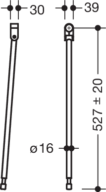 HEWI Bodenstütze 801 527mm, koralle
